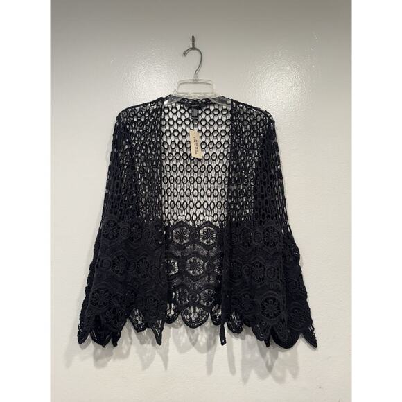 Forever 21 Sweaters - Forever 21 Black Crochet Cardigan Whimsigoth Boho Fairy Festival‎ Boho One Size